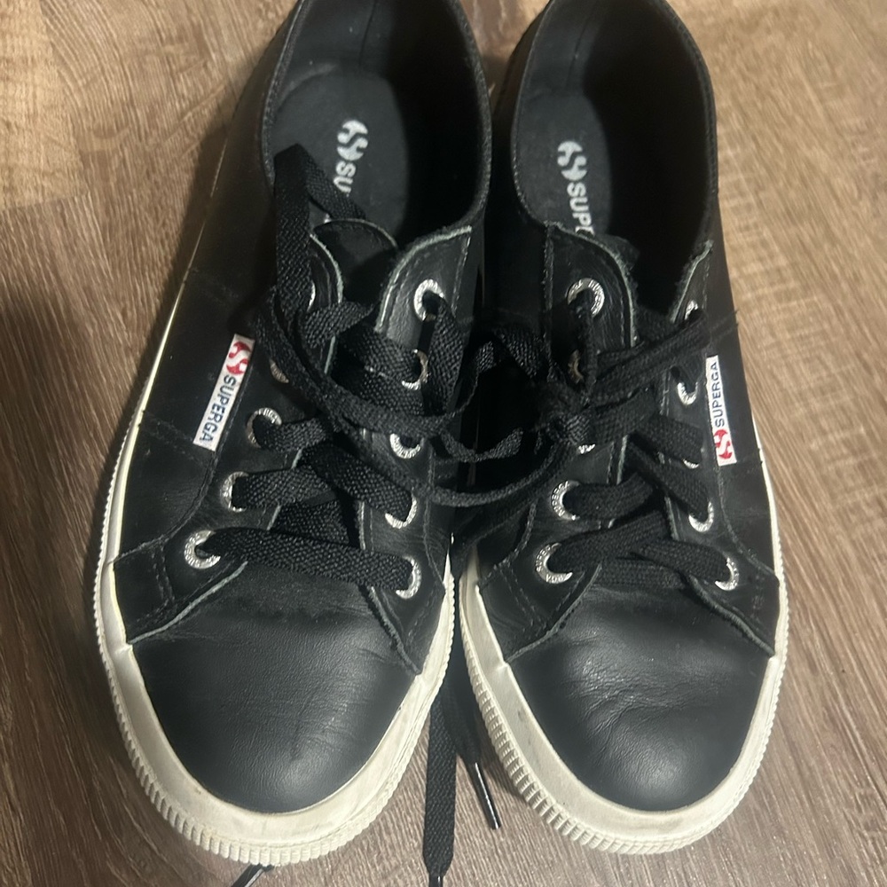 Superga kids Black and White Sneakers